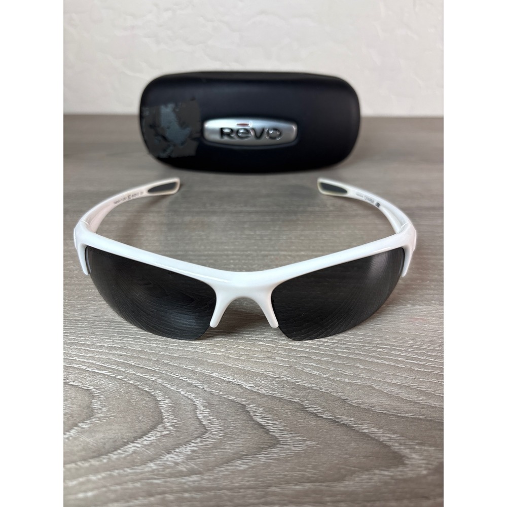 Revo Chasm RE4046-06‎ Polarized Sunglasses White Wrap Sport Mens Made in USA